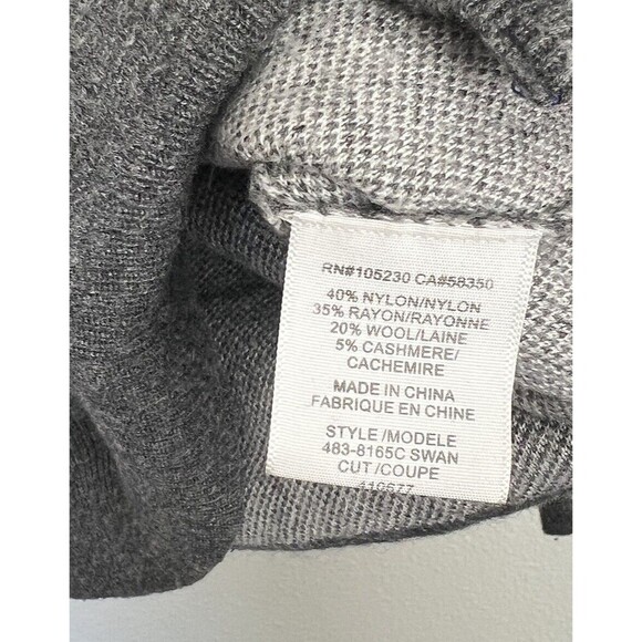 Joie Women's Size S Gray White Baby Swan Animal Cashmere Wool Blend Sweater - Picture 6 of 6
